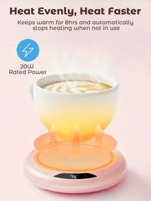Teckwe USB Smart Cup Warmer 3-Level Constant Temperature, Electric Adjustable Heat Pad For Candle Tea Milk Drink Table Dining Room Bar Housewarming