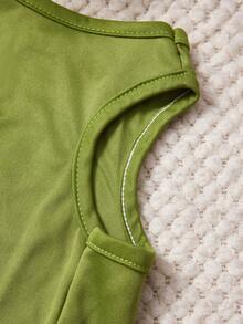 1pcLOVE MOM Love Letter Printed Pet Tank Top Grass Green Skin Friendly Breathable Pet Clothes