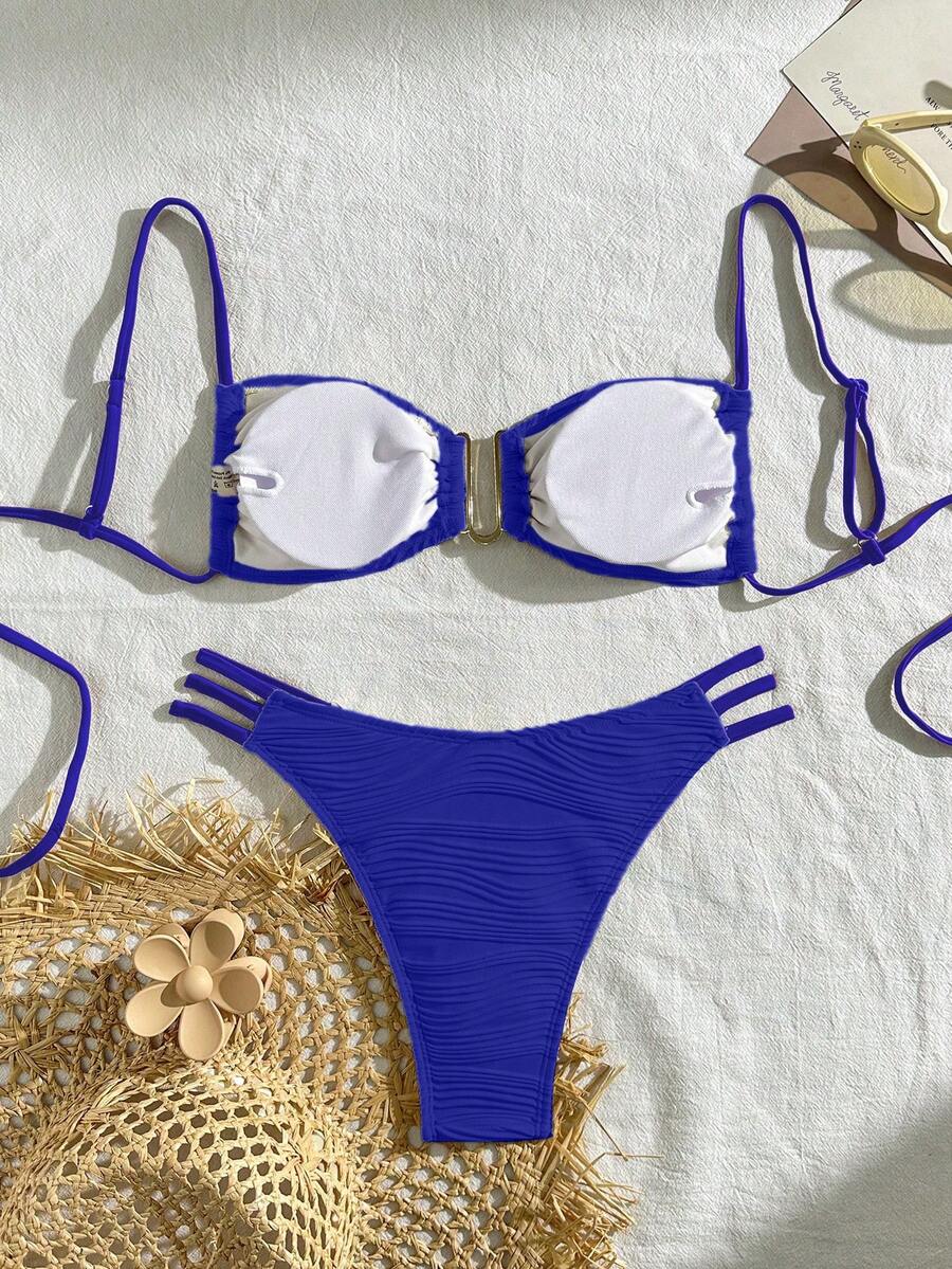 Jednobojni bikini set za žene