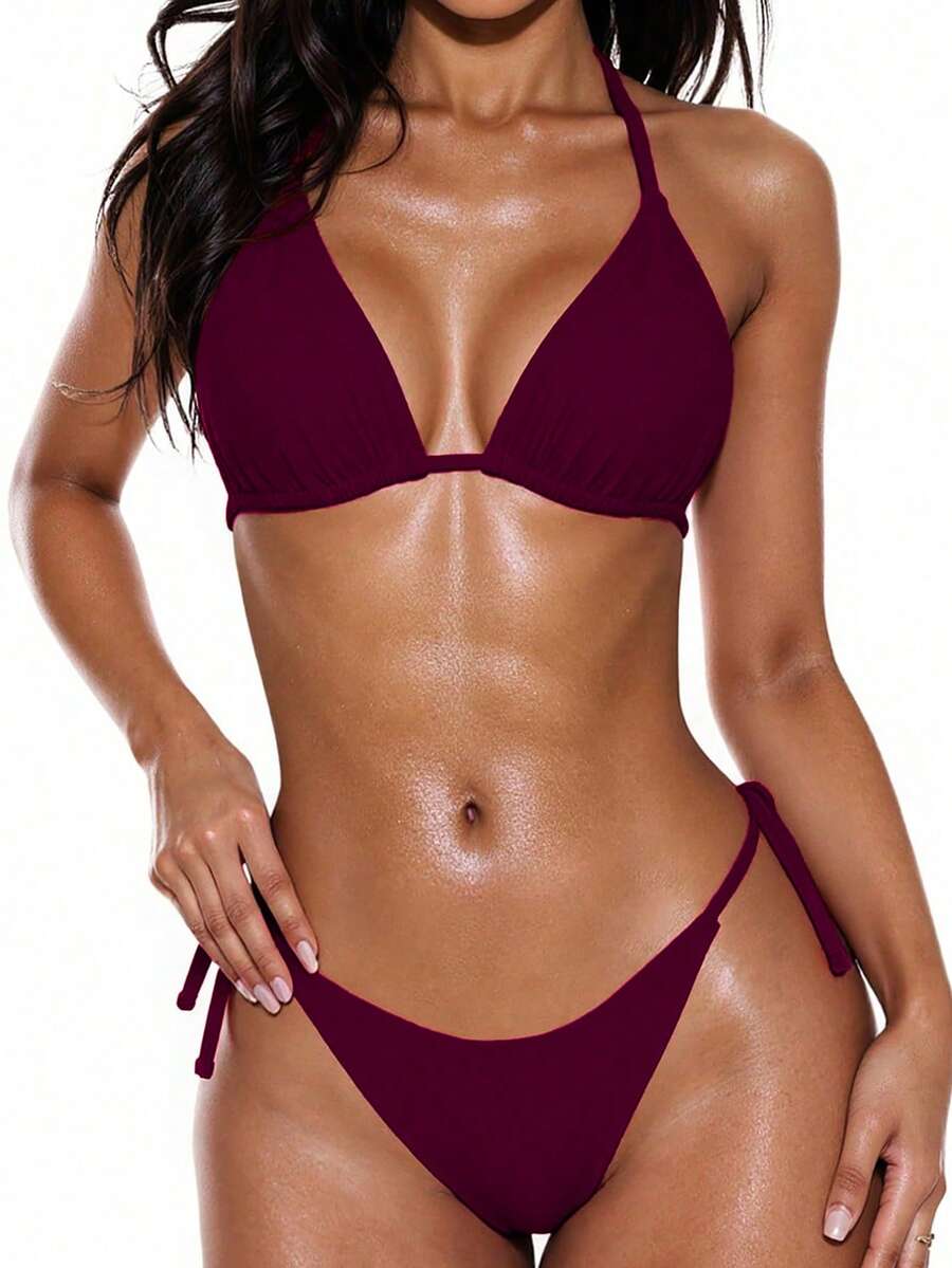 Ženski Bikini Set sa Halter Krojem i Dekoracijom od Kristala