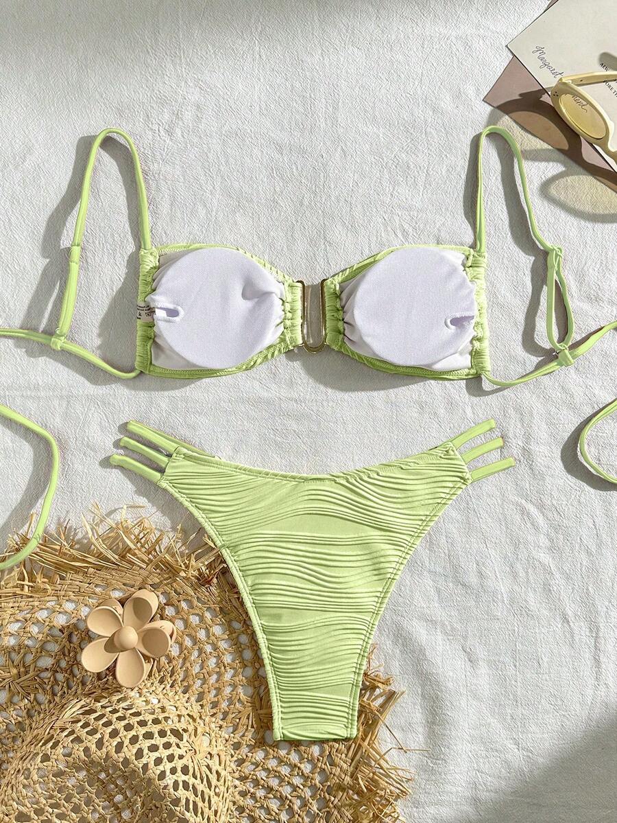 Jednobojni bikini set za žene