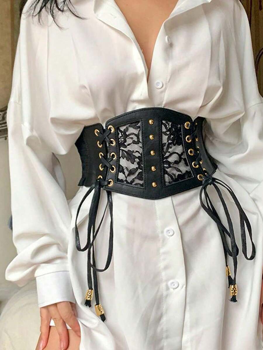 Ženski renesansni modni dodatak, tamni gotički stil, PVC kožni