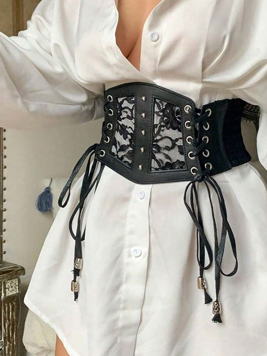 Ženski renesansni modni dodatak, tamni gotički stil, PVC kožni