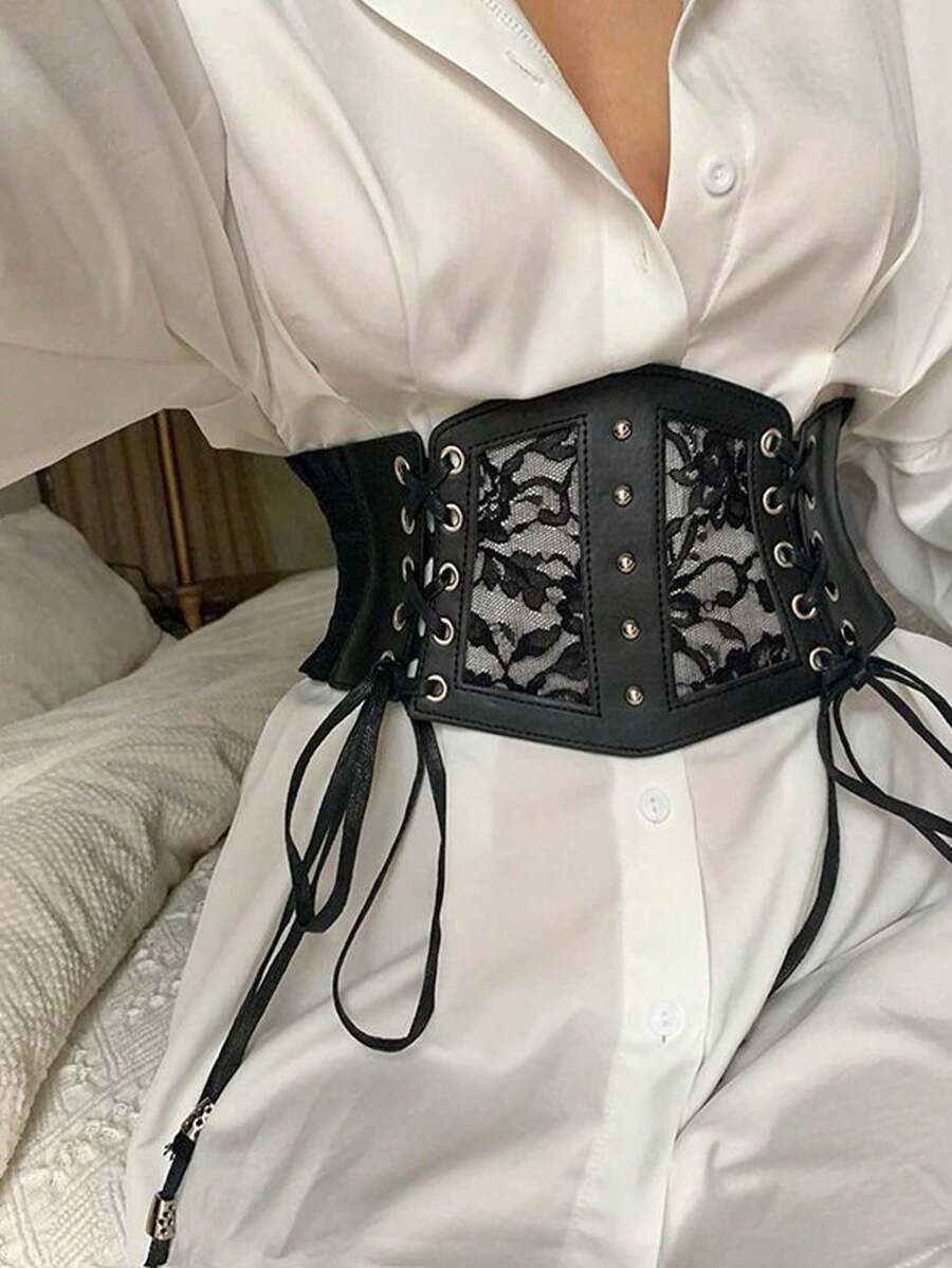 Ženski renesansni modni dodatak, tamni gotički stil, PVC kožni