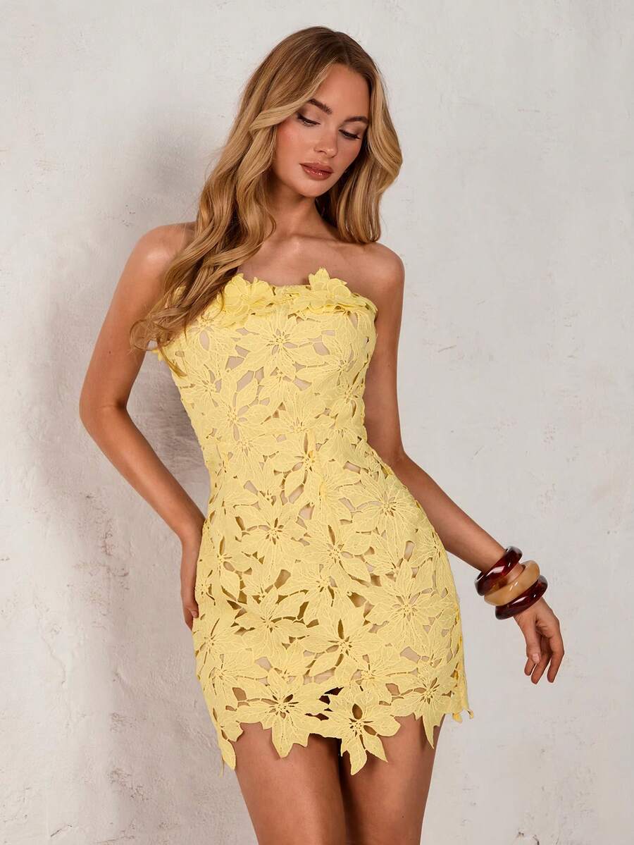 Haljina  Ukrašena 3D Cvećem Na Grudima, Elegantna Večernja Haljina