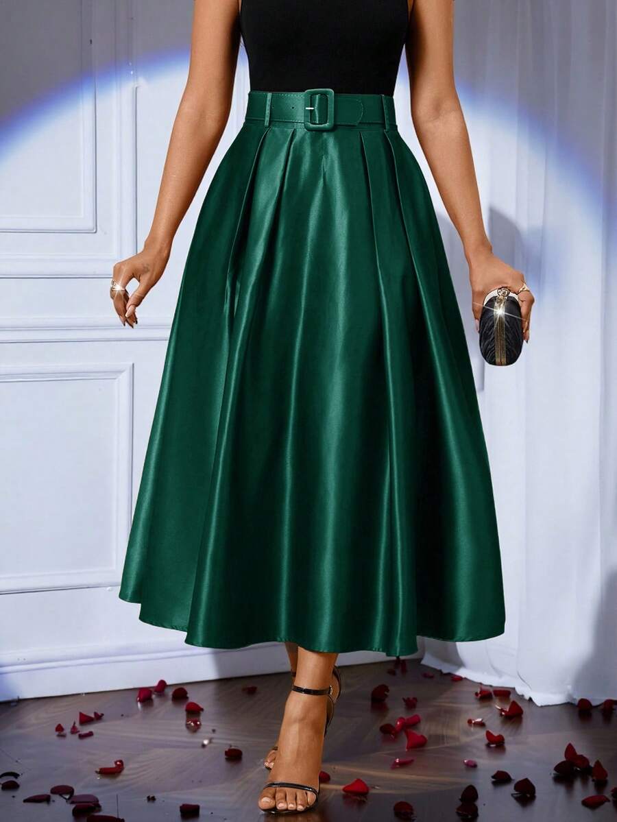 Lady elegantna plisirana suknja jednobojna