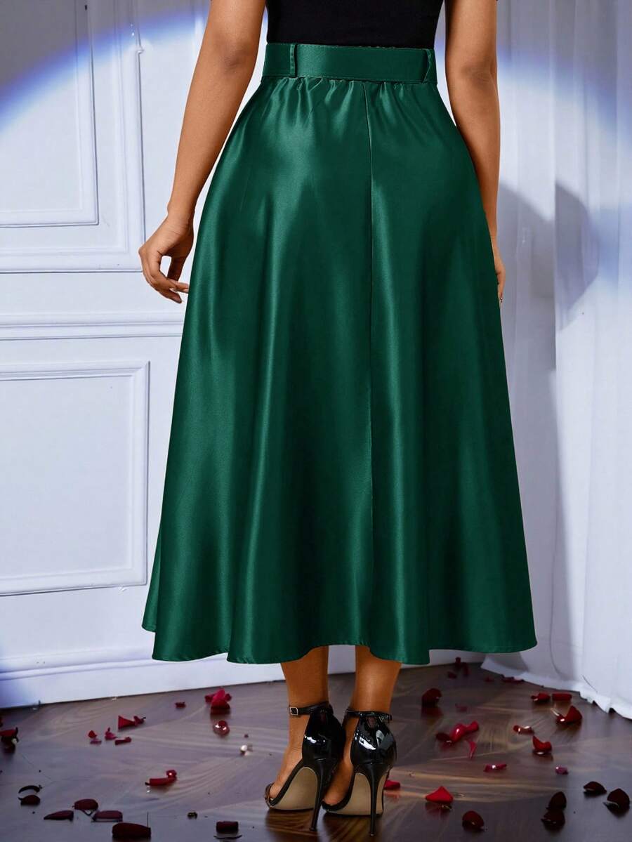Lady elegantna plisirana suknja jednobojna