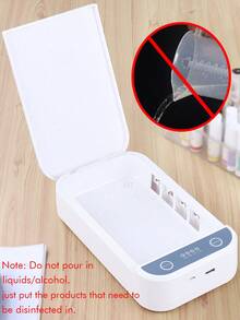 1pc White Multifunctional Nail Tool Disinfection & Aromatherapy Box, UV Disinfection, Suitable For Nail Salon Tools, Tweezers, Tattoo Scissors, Jewelry, Phones, Watches, Keys