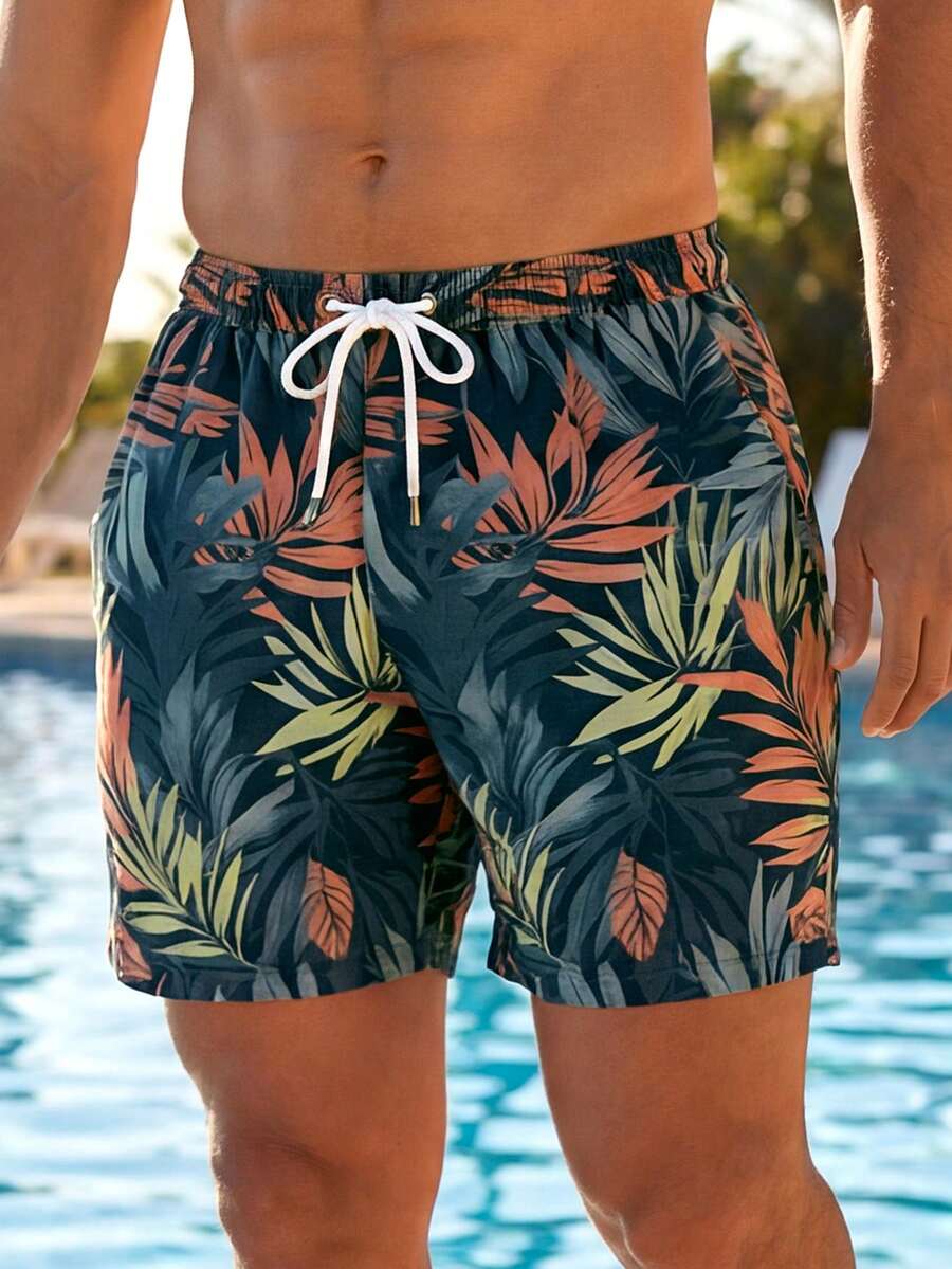 VIVINTIMO Muški šorts za plažu sa printom piva i perticom u struku