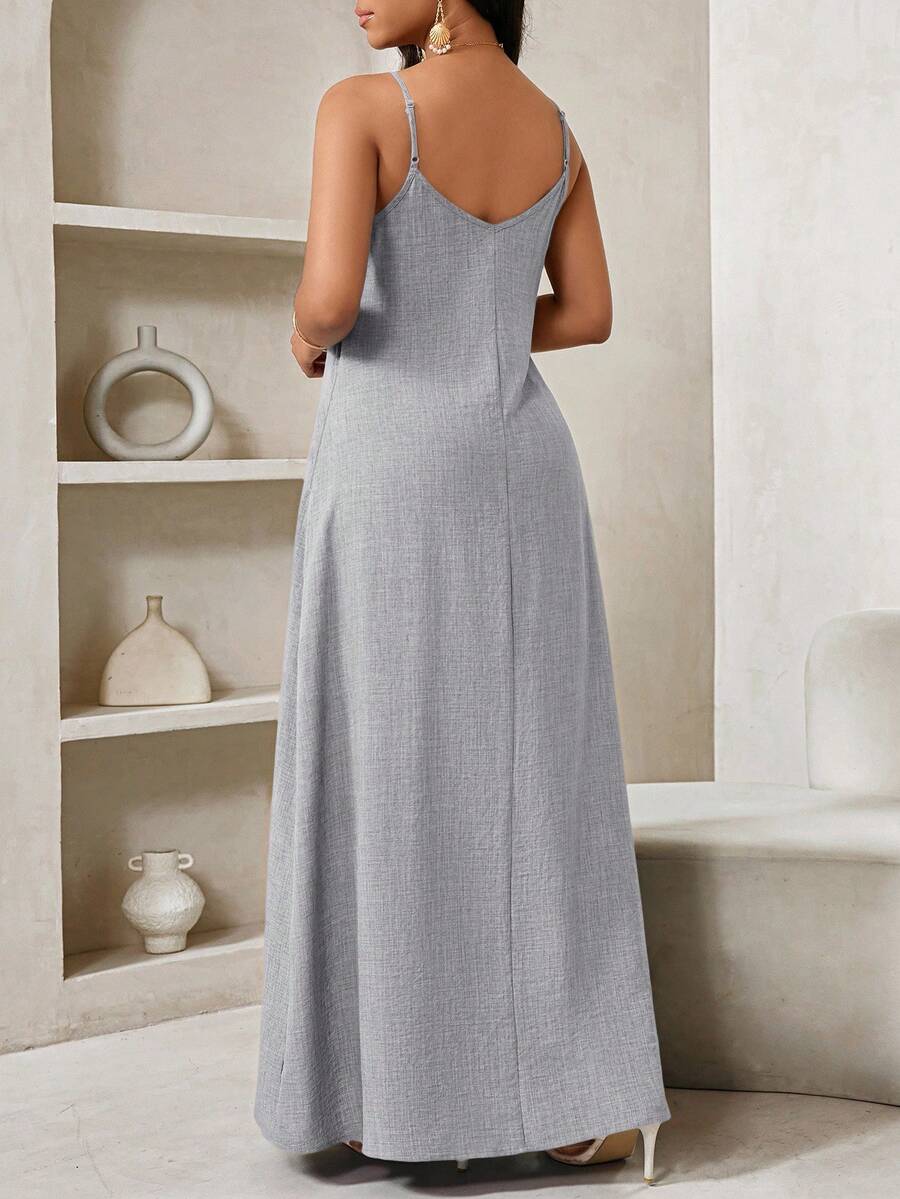 Lady Haljina sa tankim kaiš-bretelama i printom sa šljokicama, plus size