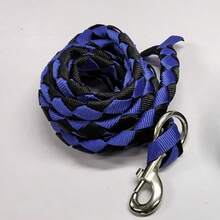 Horse Supplies - Thickened Horse Lead Rope, Large Silver Metal Buckle & Hook, 4-Strand Braided Horse Leash, Pet Leash