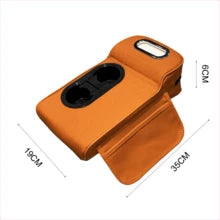 1pc Universal Faux Leather Car Armrest Pad With Tissue Box, Cup Holder And Storage Pouch