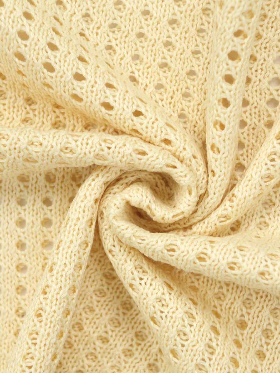 Ženska elegantna ležerna bez rukava pletena majica sa mrežastim detaljima