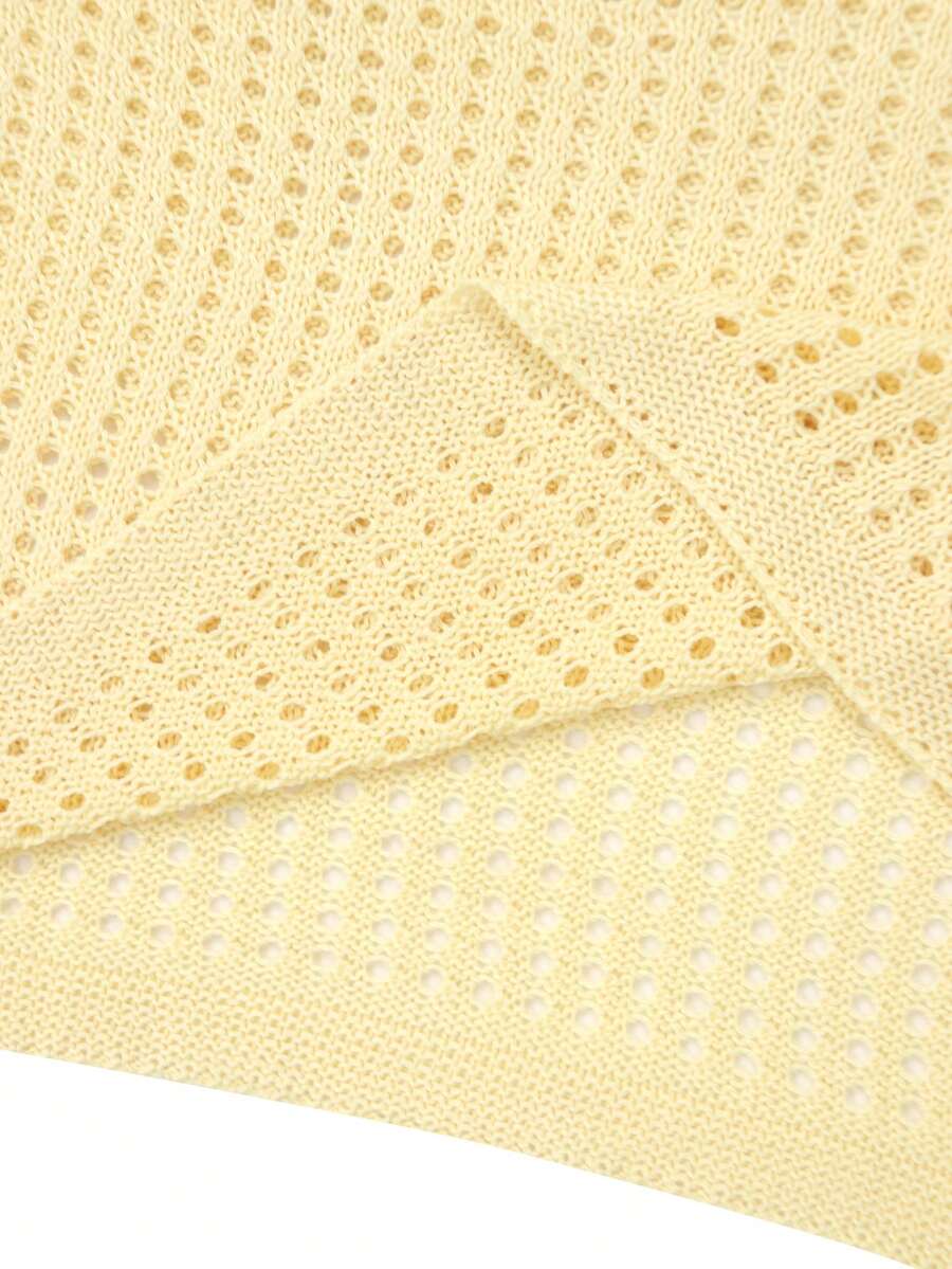 Ženska elegantna ležerna bez rukava pletena majica sa mrežastim detaljima