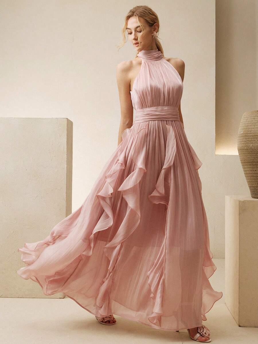 Ženska elegantna haljina bez rukava