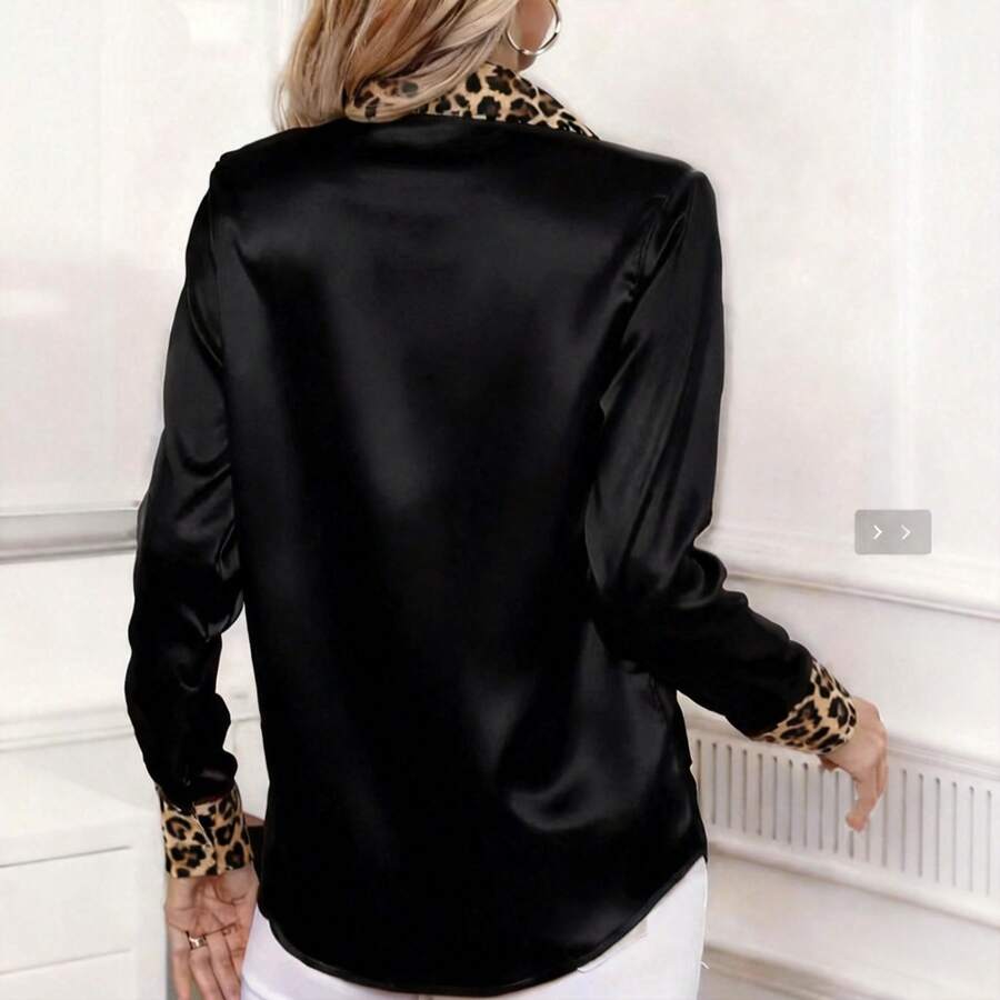 Ženska elegantna košulja sa leopard printom
