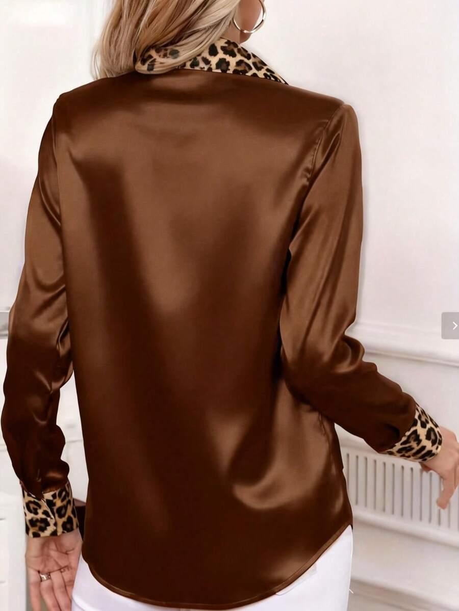 Ženska elegantna košulja sa leopard printom