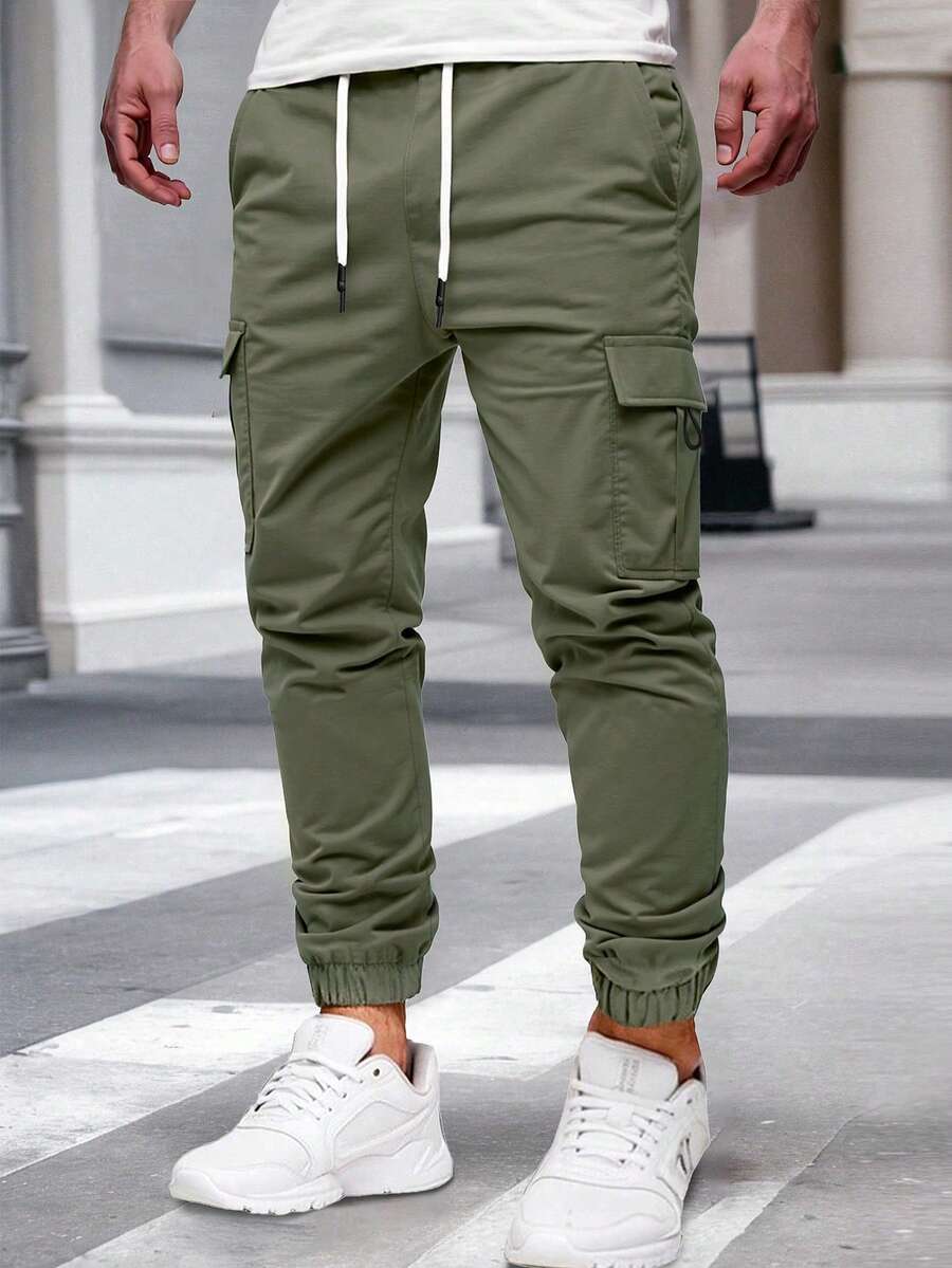 Muške ležerne cargo pantalone sa više džepova