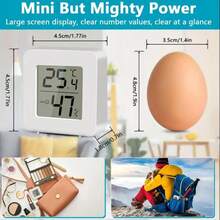 3pcs/2pcs/1pc Electronic Thermometer, Intuitive Temperature & Humidity Display, Suitable For Indoor, Outdoor, Bedroom, Dining Room, Office, Reptile Habitat