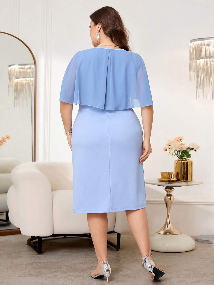 Clasi Elegantna haljina za žene plus size, asimetrična