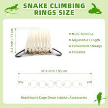 Reptile Climbing Ring, Ball Python Climbing Chain Toy, Glass Container Cage Decor Accessories Suitable For Corn Snake, Hognose Snake, Bearded Dragon, Lizard, Chameleon, Parrot