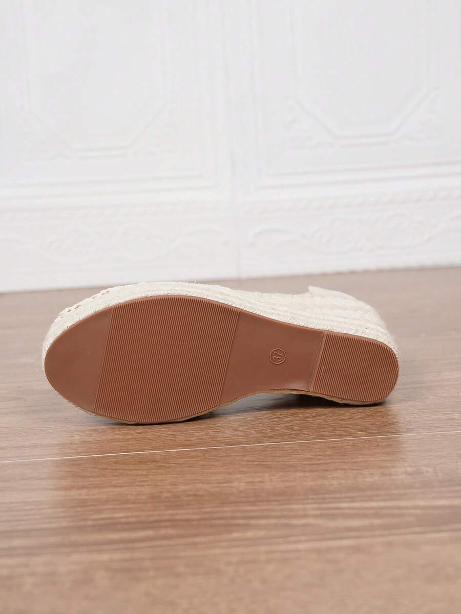 Ženske espadrile od veštačke kože sa potpeticom