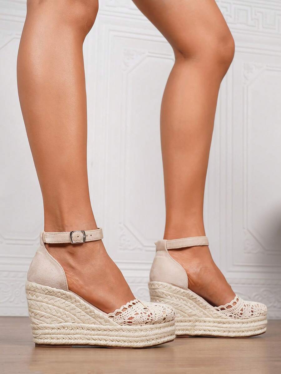 Ženske espadrile od veštačke kože sa potpeticom