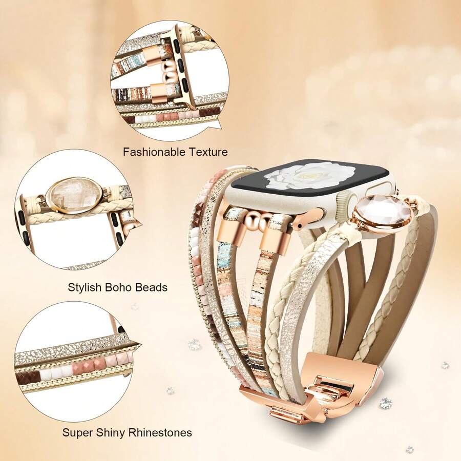 Narukvica za sat od veštačke kože, kompatibilna sa 41mm, 40mm, 38mm, 45mm, 44mm, 42mm, 49mm