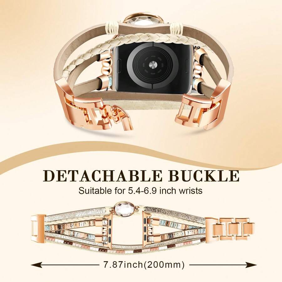 Narukvica za sat od veštačke kože, kompatibilna sa 41mm, 40mm, 38mm, 45mm, 44mm, 42mm, 49mm