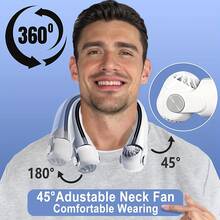 New Portable Neck Fan, Wearable Fan, Upgraded Rotatable Air Outlet, 360° Airflow, Rechargeable, Portable USB Fan, Adjustable Wind Direction, 3 Speeds, Ideal For Outdoor Use To Keep Cool