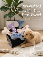 1pc 8" X 4.5" Customizable Embroidered Plush And Corduroy Personalized Pet Toy
