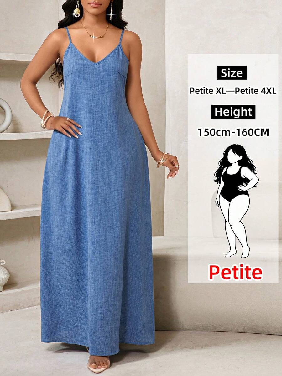 Lady Haljina sa tankim kaiš-bretelama i printom sa šljokicama, plus size