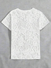 Ženska majica sa čipkastim printom – Udoban Casual Stil