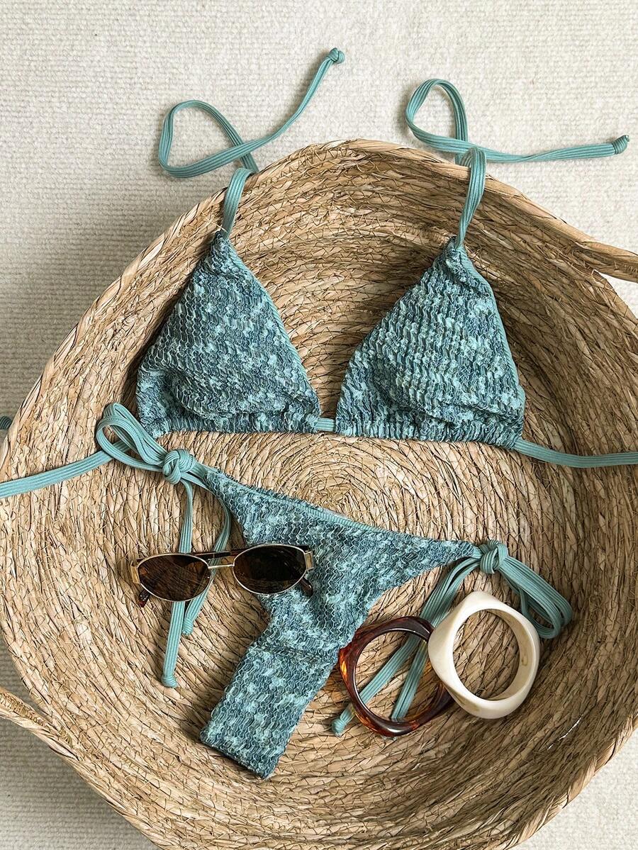 Ženski Bikini Set sa Halter Krojem i Dekoracijom od Kristala