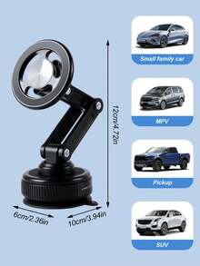 360° Adjustable Car Phone Holder With Suction Cup And Magnetic Base, Compatible With IPhone MagSafe And Android Phones, Foldable Dashboard/Windshield Mount For Car, Truck, Desk, Bathroom, Shock-Proof Universal Smartphone Stand