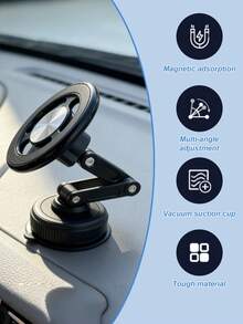 360° Adjustable Car Phone Holder With Suction Cup And Magnetic Base, Compatible With IPhone MagSafe And Android Phones, Foldable Dashboard/Windshield Mount For Car, Truck, Desk, Bathroom, Shock-Proof Universal Smartphone Stand