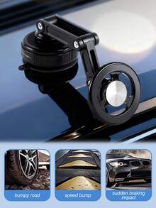 360° Adjustable Car Phone Holder With Suction Cup And Magnetic Base, Compatible With IPhone MagSafe And Android Phones, Foldable Dashboard/Windshield Mount For Car, Truck, Desk, Bathroom, Shock-Proof Universal Smartphone Stand