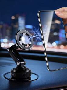 360° Adjustable Car Phone Holder With Suction Cup And Magnetic Base, Compatible With IPhone MagSafe And Android Phones, Foldable Dashboard/Windshield Mount For Car, Truck, Desk, Bathroom, Shock-Proof Universal Smartphone Stand