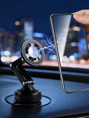 360° Adjustable Car Phone Holder With Suction Cup And Magnetic Base, Compatible With IPhone MagSafe And Android Phones, Foldable Dashboard/Windshield Mount For Car, Truck, Desk, Bathroom, Shock-Proof Universal Smartphone Stand