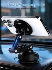 360° Adjustable Car Phone Holder With Suction Cup And Magnetic Base, Compatible With IPhone MagSafe And Android Phones, Foldable Dashboard/Windshield Mount For Car, Truck, Desk, Bathroom, Shock-Proof Universal Smartphone Stand