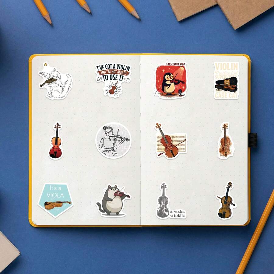 124 komada nalepnica sa motivom violine