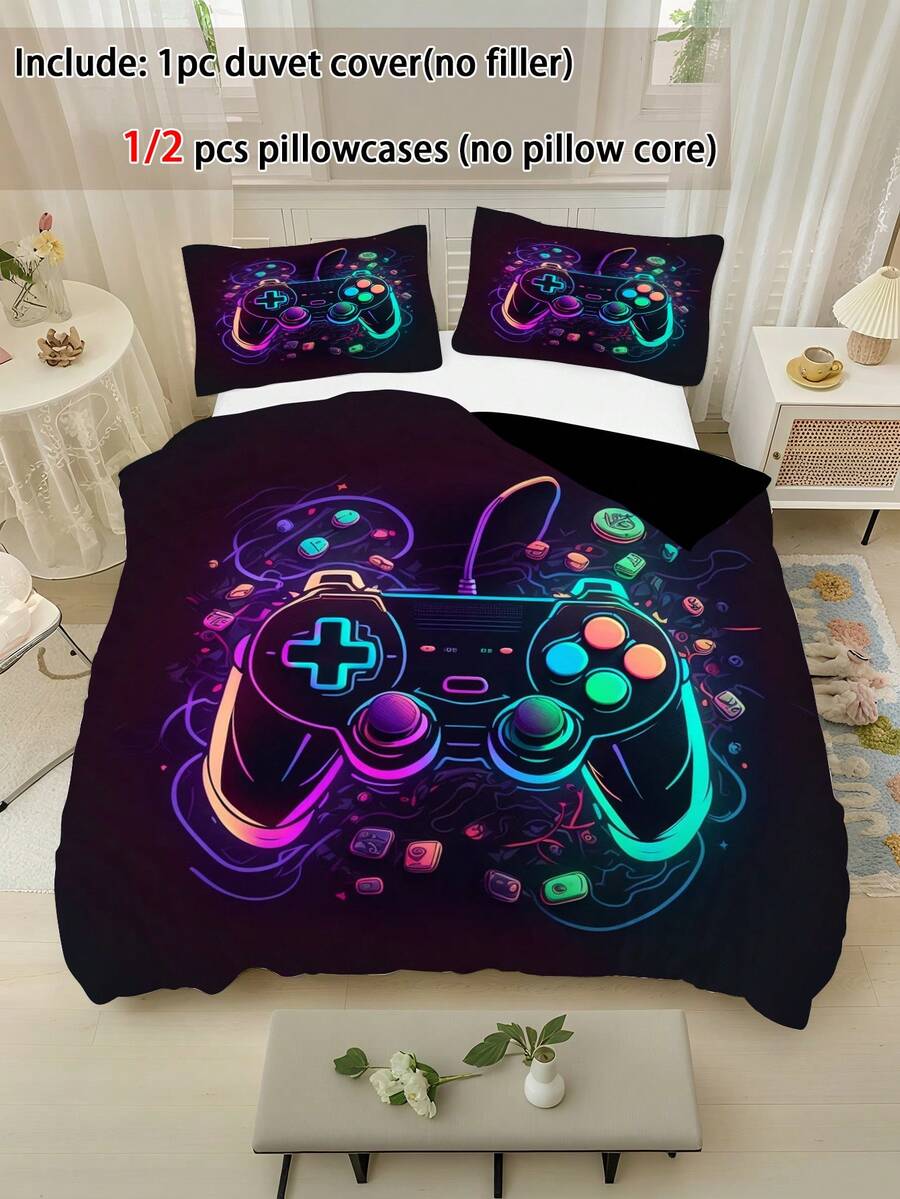 Set za jorgan sa crtanim motivima 2/3 kom, 90g poliester materijal, mekan i prijatan za kožu, prozračan, 1 navlaka za jorgan + 1/2 jastučnice, digitalna štampa