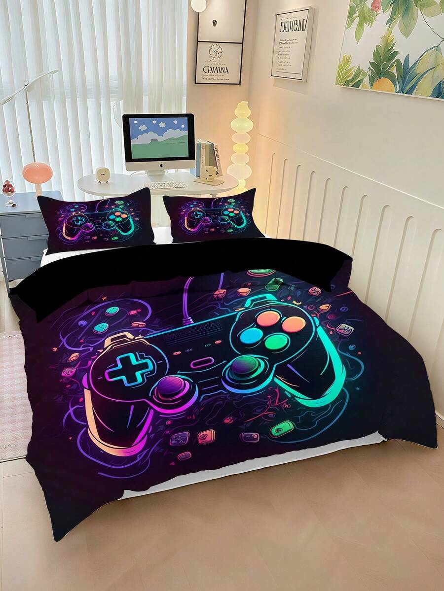 Set za jorgan sa crtanim motivima 2/3 kom, 90g poliester materijal, mekan i prijatan za kožu, prozračan, 1 navlaka za jorgan + 1/2 jastučnice, digitalna štampa