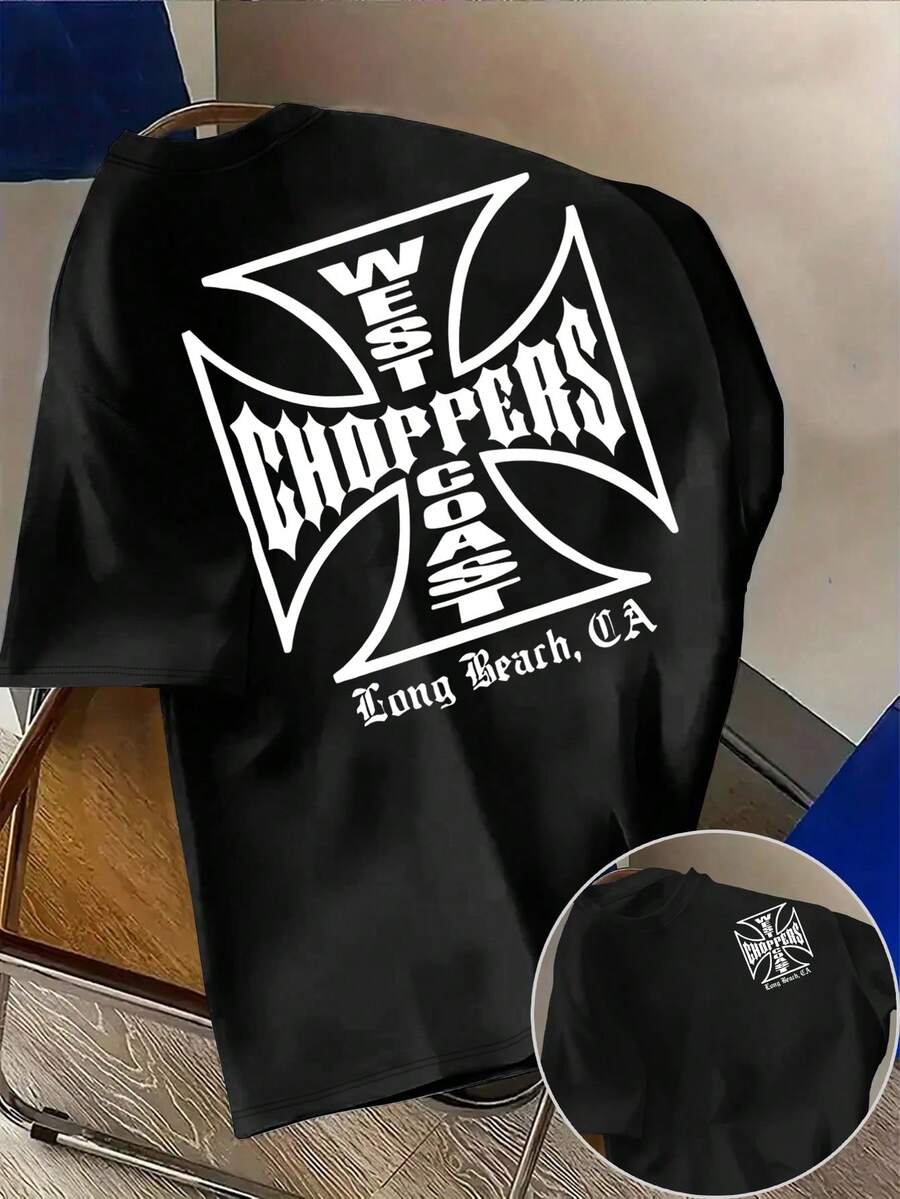 Muška letnja ležerna majica jednobojna sa reljefnim slovima