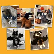 Pet Costume With Adjustable Bat Wings - Made Of Soft Polyester Fabric, Suitable For Cats And Small Dogs, Great For Halloween Costumes And Cosplay Events