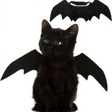 Pet Costume With Adjustable Bat Wings - Made Of Soft Polyester Fabric, Suitable For Cats And Small Dogs, Great For Halloween Costumes And Cosplay Events