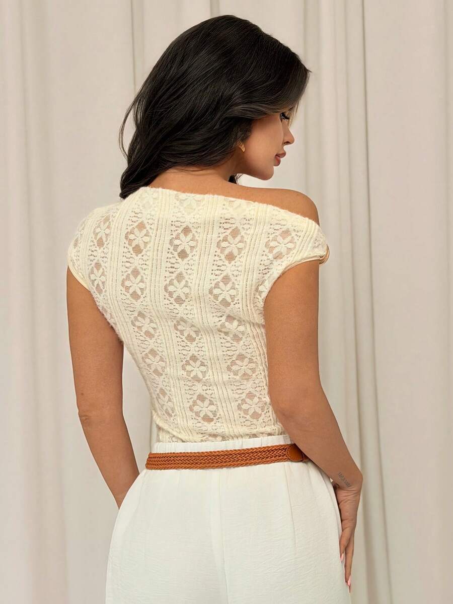 Asimetrična Uska Bela Majica, Elegantna
