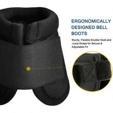 (Sold In Pairs) Professional Nylon Horse Care Boots, Black Horse Boots, Prevent Excessive Injury, Easy To Put On And Care For