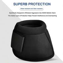 (Sold In Pairs) Professional Nylon Horse Care Boots, Black Horse Boots, Prevent Excessive Injury, Easy To Put On And Care For