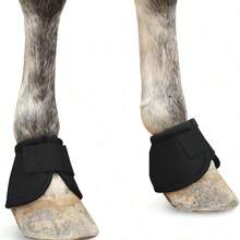 (Sold In Pairs) Professional Nylon Horse Care Boots, Black Horse Boots, Prevent Excessive Injury, Easy To Put On And Care For